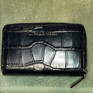 Michael Kors Jet Set Metallic Navy card case NWT